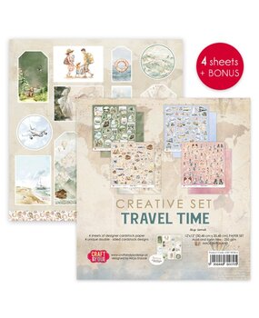 Craft & You Travel Time 12x12 Inch Creative Set (4pcs) (CSET-TRT30-4)