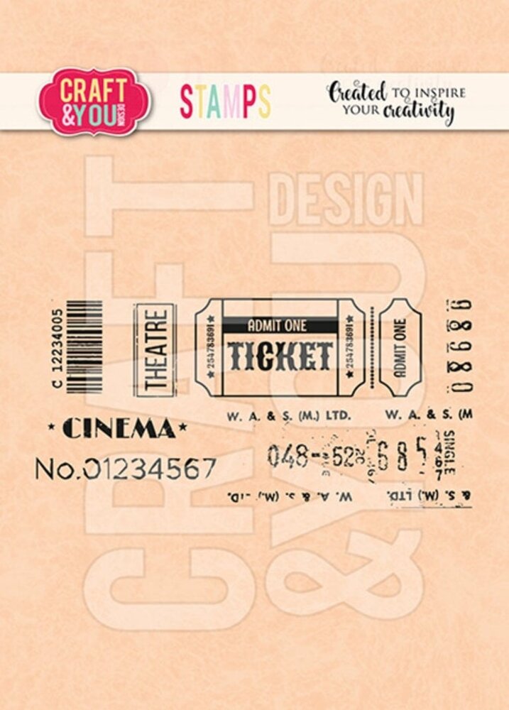 Craft & You Clear Stamp Ticket 2 (CS041) Craft & You Clear Stamp Ticket 2 (CS041)