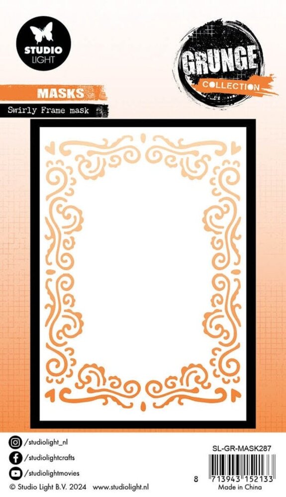 Studio Light Grunge Swirly Frame Masking Stencil (SL-GR-MASK287) Studio Light Grunge Swirly Frame Masking Stencil (SL-GR-MASK287)
