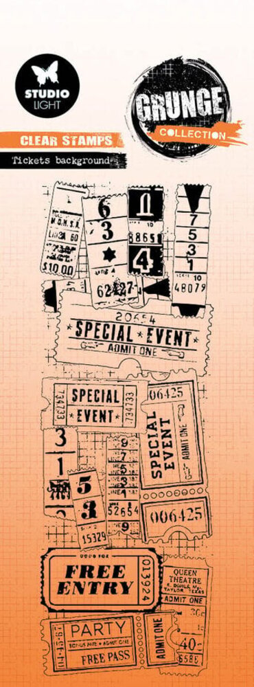 Studio Light Grunge Clear Stamps Tickets Background (SL-GR-STAMP676)