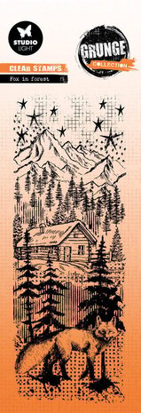Studio Light Grunge Slimline Clear Stamps Fox In Forest (SL-GR-STAMP677)