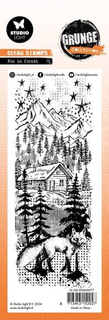 Studio Light Grunge Slimline Clear Stamps Fox In Forest (SL-GR-STAMP677)