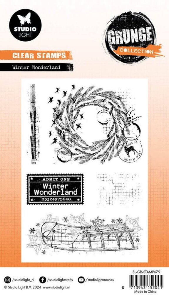 Studio Light Grunge Clear Stamps Winter Wonderland (SL-GR-STAMP679) Studio Light Grunge Clear Stamps Winter Wonderland (SL-GR-STAMP679)