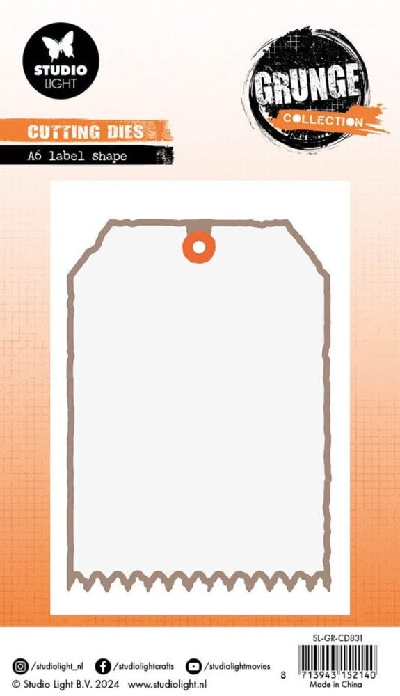 Studio Light Grunge Snijmal A6 Label Shape (SL-GR-CD831)