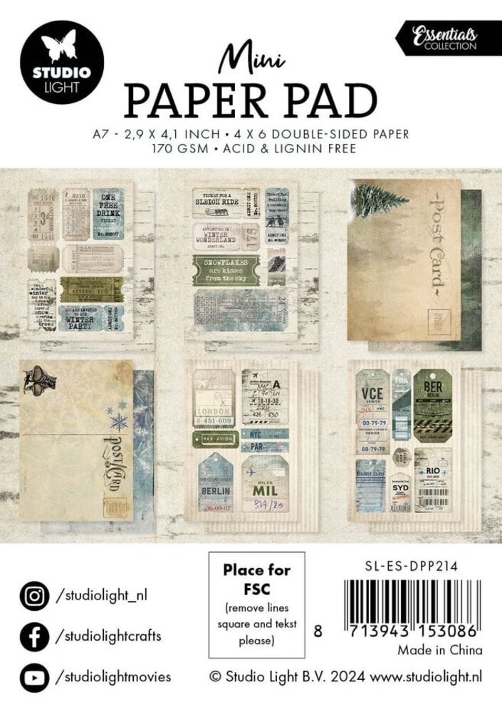 Studio Light Essentials Mini Paper Pad Winter Fun (SL-ES-DPP214) Studio Light Essentials Mini Paper Pad Winter Fun (SL-ES-DPP214)