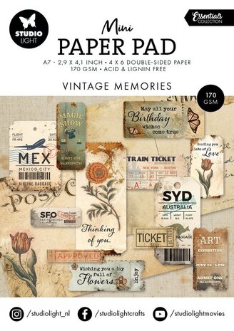 Studio Light Essentials Mini Paper Pad Vintage Memories (SL-ES-DPP215)