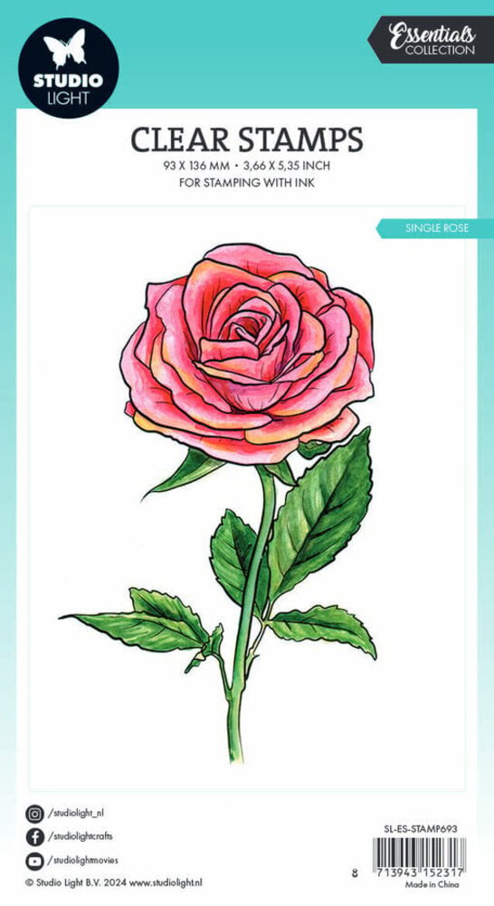 Studio Light Essentials Clear Stamps Single Rose (SL-ES-STAMP693) Studio Light Essentials Clear Stamps Single Rose (SL-ES-STAMP693)