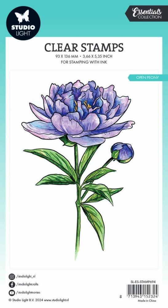 Studio Light Essentials Clear Stamps Open Peony (SL-ES-STAMP694) Studio Light Essentials Clear Stamps Open Peony (SL-ES-STAMP694)
