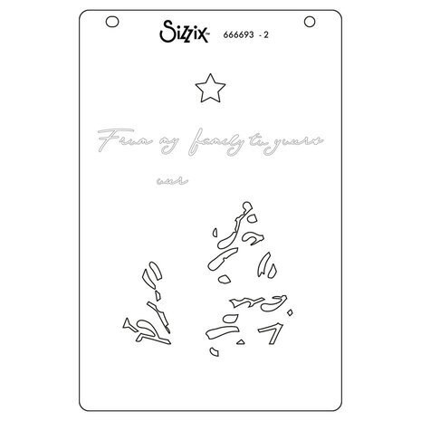 Sizzix Layered Stencils Happy Holidays (666693)