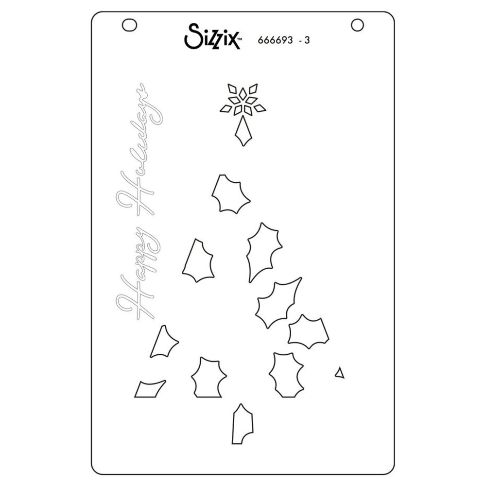 Sizzix Layered Stencils Happy Holidays (666693)
