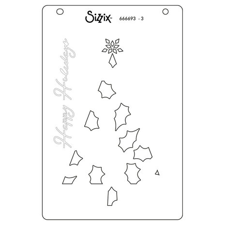 Sizzix Layered Stencils Happy Holidays (666693)