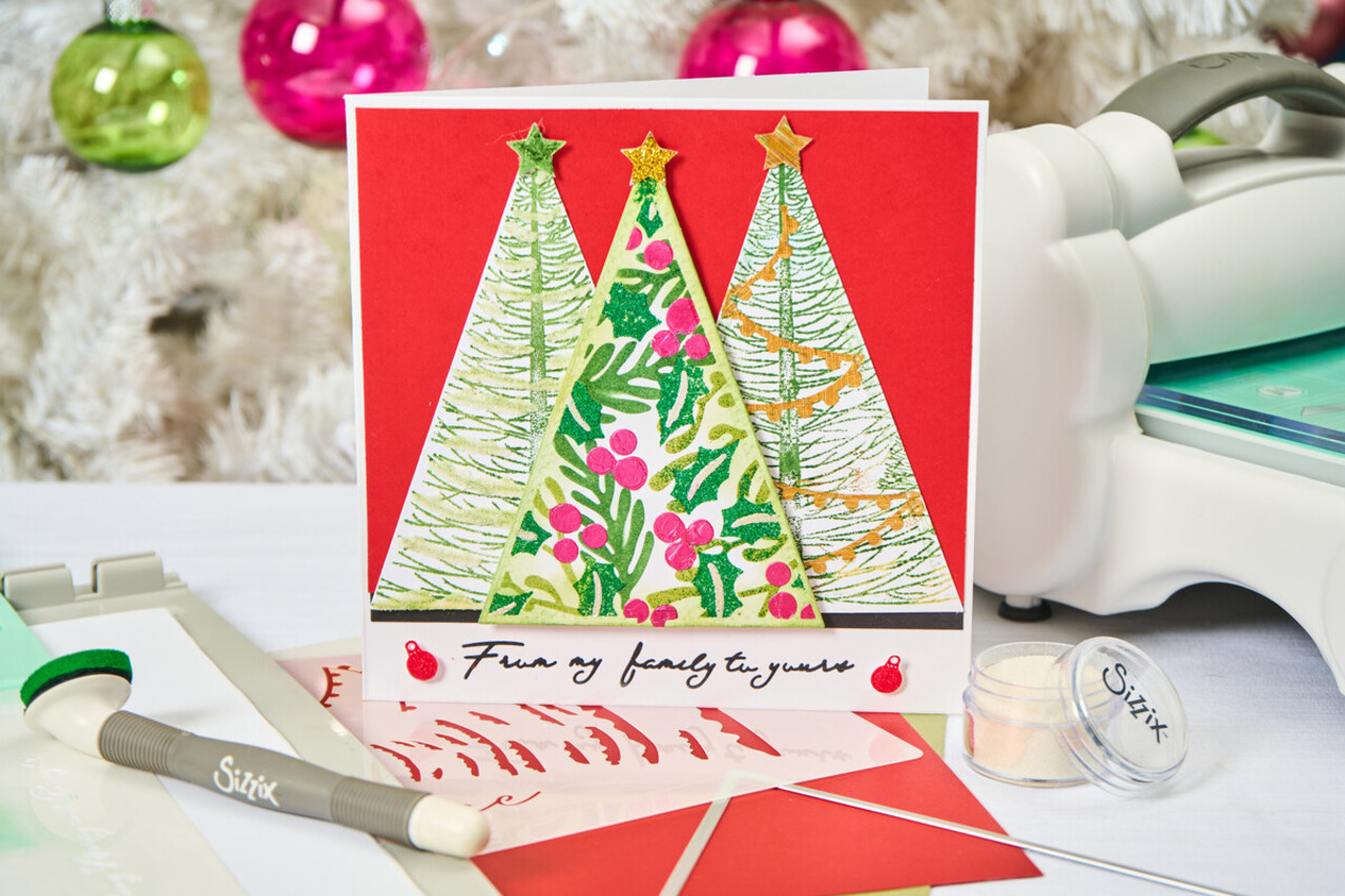 Sizzix Layered Stencils Happy Holidays (666693)