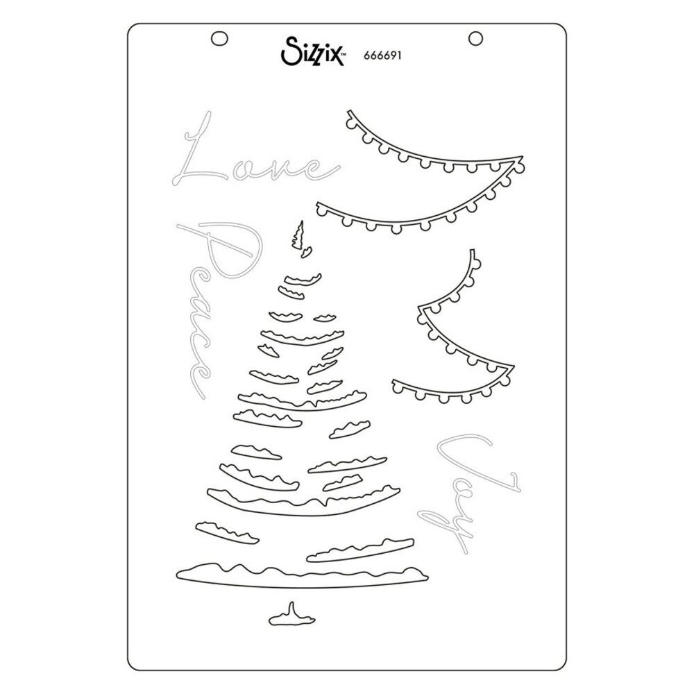 Sizzix Clear Stamps & Stencil Merry & Light (666691) Sizzix Clear Stamps & Stencil Merry & Light (666691)