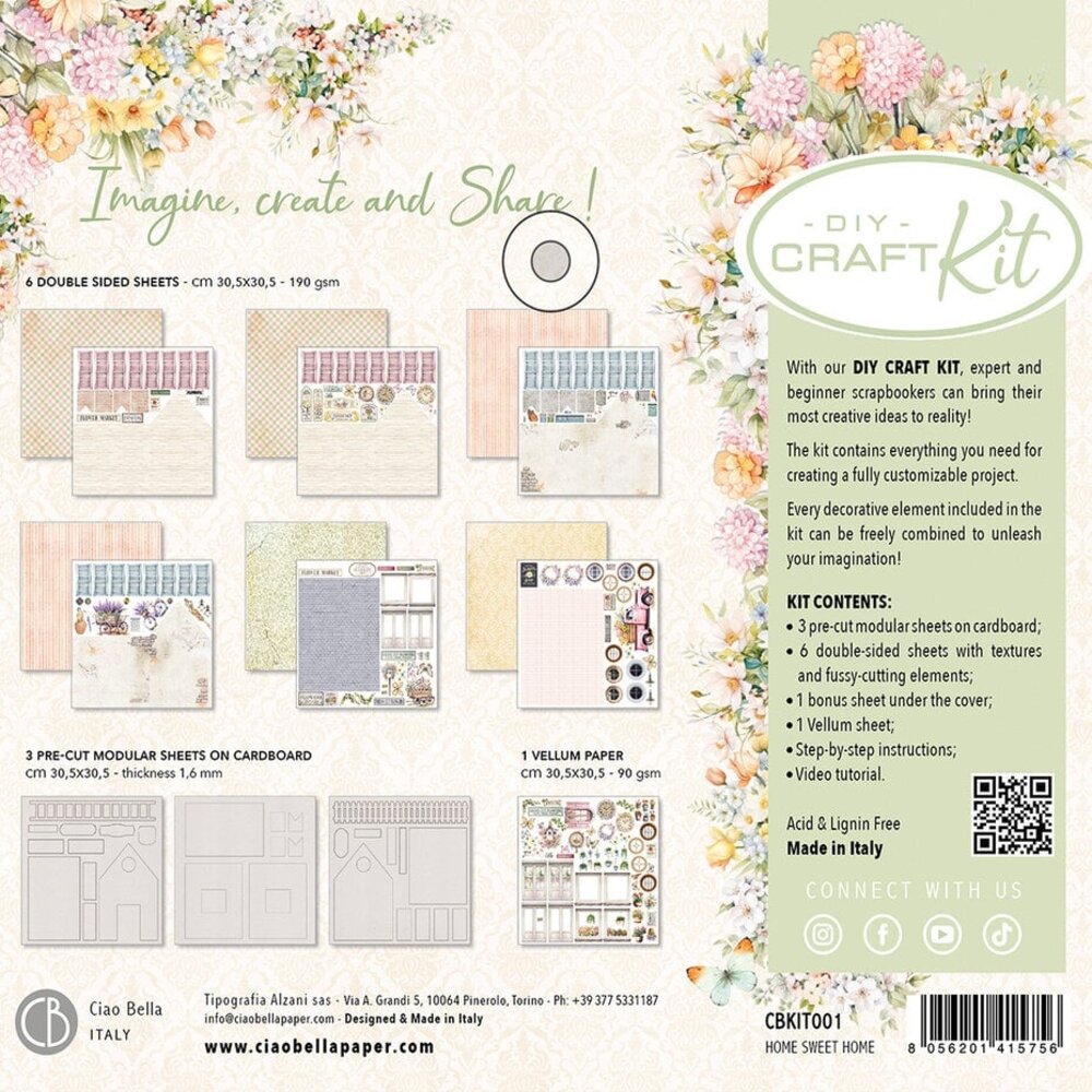 Ciao Bella Papercrafting Flower Shop DIY Craft Kit Home Sweet Home (CBK001) Ciao Bella Papercrafting Flower Shop DIY Craft Kit Home Sweet Home (CBK001)
