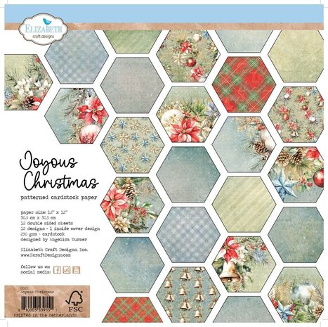 Elizabeth Craft Designs Joyous Christmas 12x12 Inch Patterned Cardstock Paper (C025) Elizabeth Craft Designs Joyous Christmas 12x12 Inch Patterned Cardstock Paper (C025)