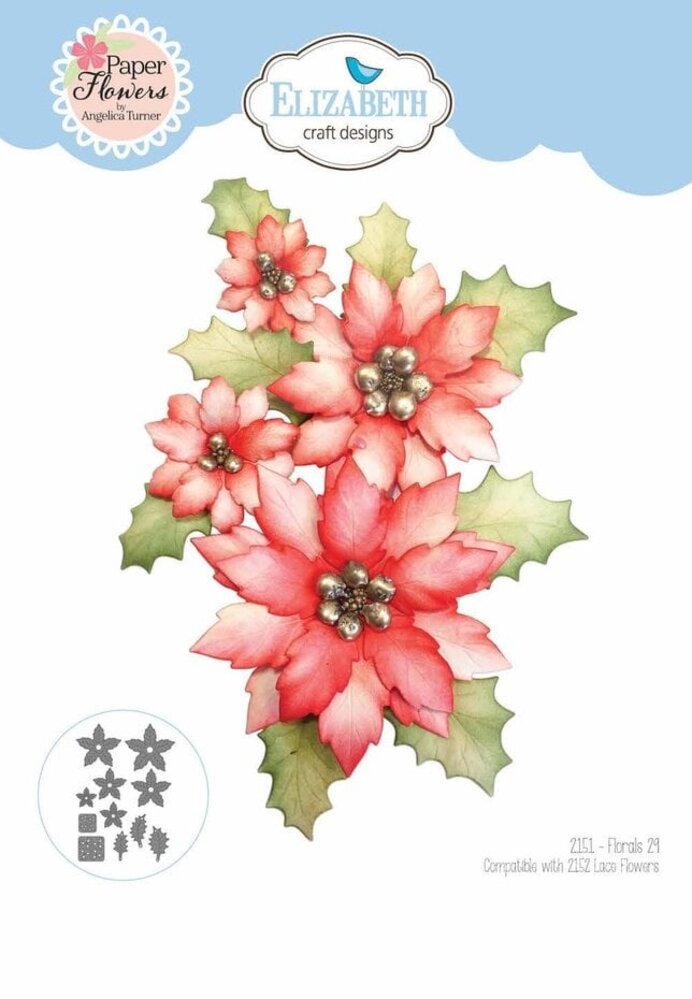 Elizabeth Craft Designs Joyous Christmas Dies Florals 29 (2151) Elizabeth Craft Designs Joyous Christmas Dies Florals 29 (2151)