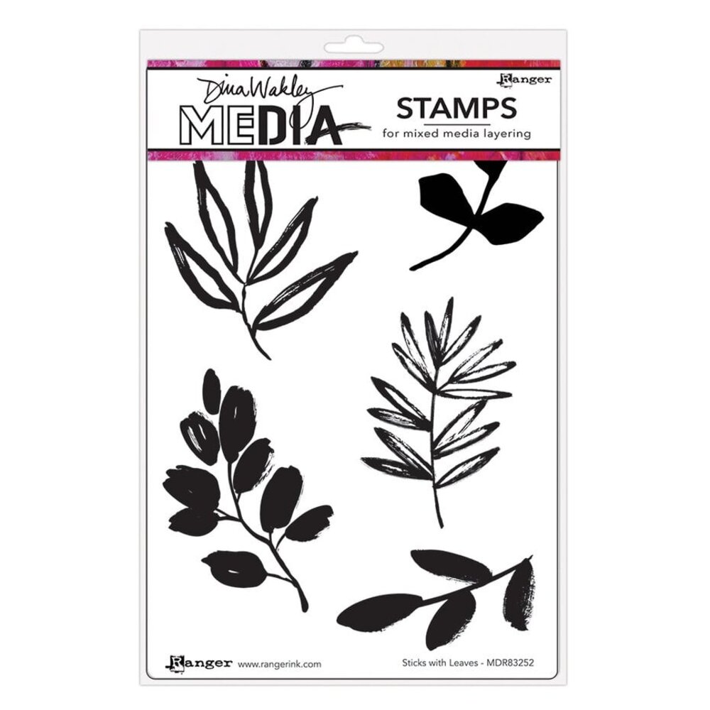 Dina Wakley MEdia Sticks with Leaves Cling Stamps (MDR83252) Dina Wakley MEdia Sticks with Leaves Cling Stamps (MDR83252)
