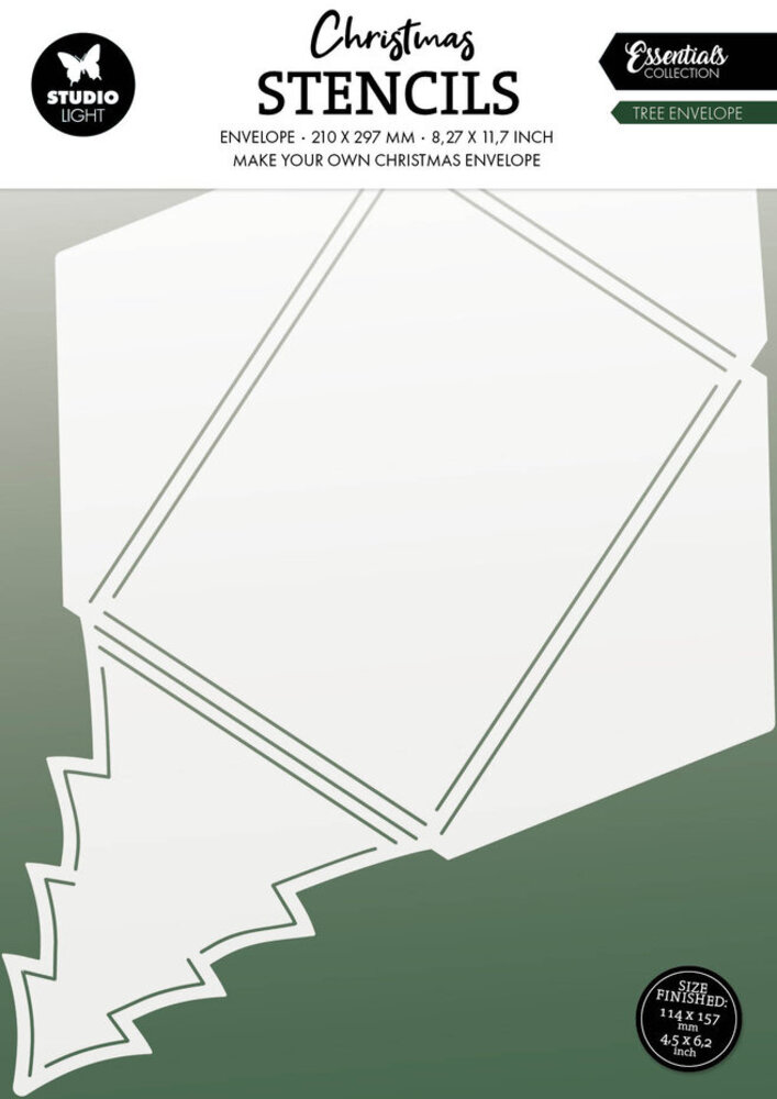 Studio Light Christmas Essentials Tree Envelope Craft Stencil (SL-ES-STEN03) Studio Light Christmas Essentials Tree Envelope Craft Stencil (SL-ES-STEN03)