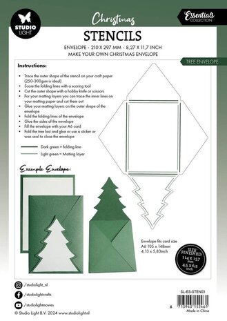 Studio Light Christmas Essentials Tree Envelope Craft Stencil (SL-ES-STEN03) Studio Light Christmas Essentials Tree Envelope Craft Stencil (SL-ES-STEN03)