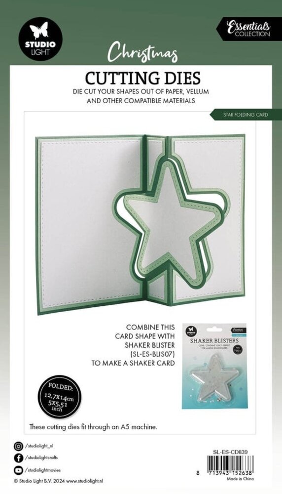 Studio Light Christmas Essentials Snijmal Star Folding Card (SL-ES-CD839) Studio Light Christmas Essentials Snijmal Star Folding Card (SL-ES-CD839)