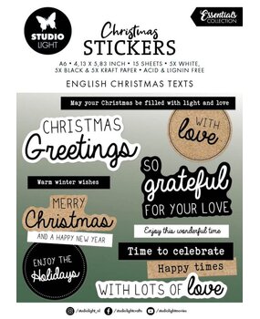 Studio Light Christmas Essentials English Christmas Texts Sticker Pad (SL-ES-STIC21)
