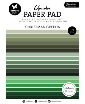 Studio Light Essentials Christmas Greens A5 Unicolor Paper Pad (SL-ES-UPP206)