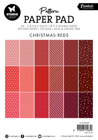 Studio Light Essentials Christmas Reds A5 Pattern Paper Pad (SL-ES-PPP207) Studio Light Essentials Christmas Reds A5 Pattern Paper Pad (SL-ES-PPP207)