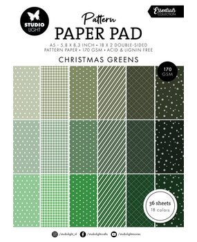 Studio Light Essentials Christmas Greens A5 Pattern Paper Pad (SL-ES-PPP208) Studio Light Essentials Christmas Greens A5 Pattern Paper Pad (SL-ES-PPP208)
