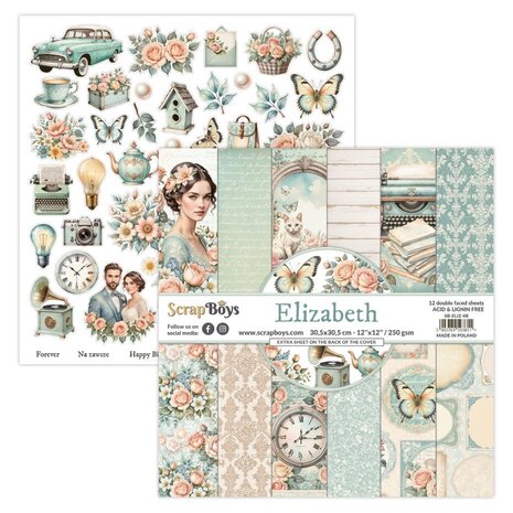 ScrapBoys Elizabeth 12x12 Inch Paper Pad (SB-ELIZ-08)