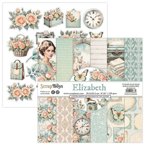 ScrapBoys Elizabeth 8x8 Inch Paper Pad (SB-ELIZ-10) ScrapBoys Elizabeth 8x8 Inch Paper Pad (SB-ELIZ-10)