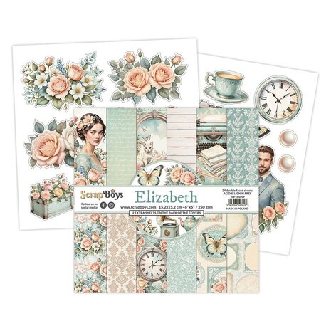 ScrapBoys Elizabeth 6x6 Inch Paper Pad (SB-ELIZ-09) ScrapBoys Elizabeth 6x6 Inch Paper Pad (SB-ELIZ-09)