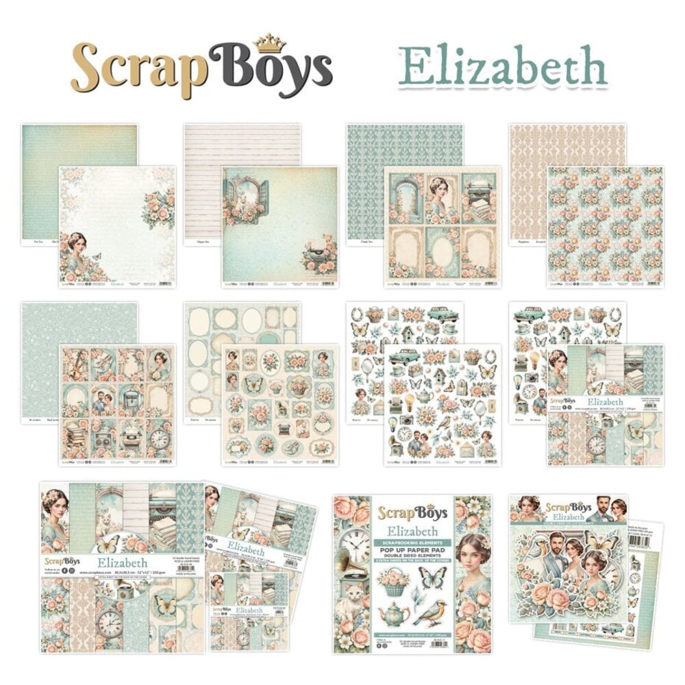 ScrapBoys Elizabeth 6x6 Inch Pop Up Paper Pad (SB-ELIZ-11) ScrapBoys Elizabeth 6x6 Inch Pop Up Paper Pad (SB-ELIZ-11)