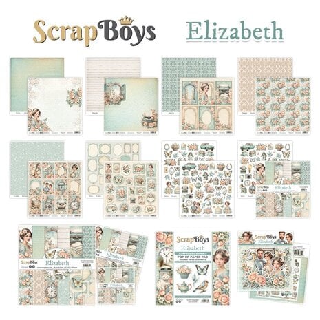 ScrapBoys Elizabeth 6x6 Inch Pop Up Paper Pad (SB-ELIZ-11) ScrapBoys Elizabeth 6x6 Inch Pop Up Paper Pad (SB-ELIZ-11)