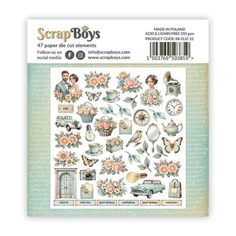 ScrapBoys Elizabeth Double Sided Die Cut Elements (SB-ELIZ-12)