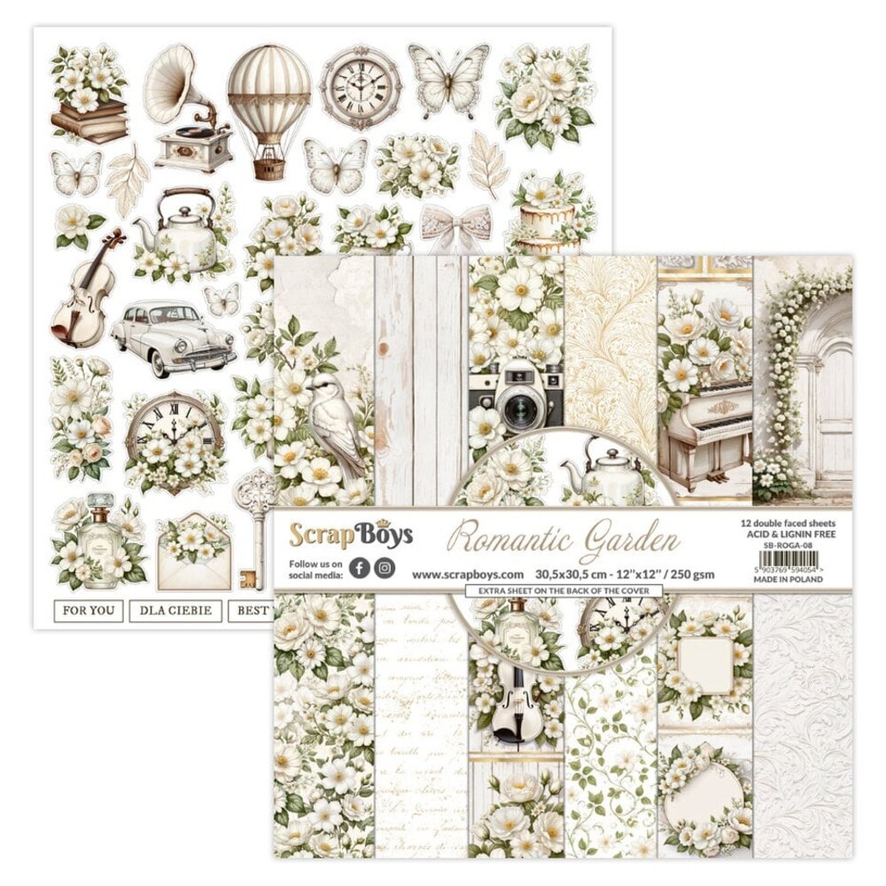 ScrapBoys Romantic Garden 12x12 Inch Paper Pad (SB-ROGA-08) ScrapBoys Romantic Garden 12x12 Inch Paper Pad (SB-ROGA-08)
