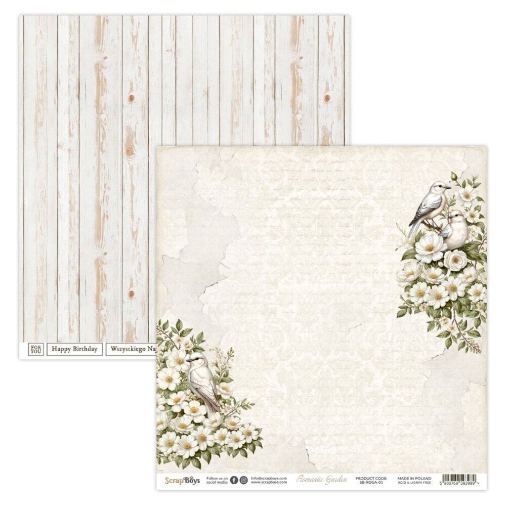 ScrapBoys Romantic Garden 12x12 Inch Paper Pad (SB-ROGA-08) ScrapBoys Romantic Garden 12x12 Inch Paper Pad (SB-ROGA-08)