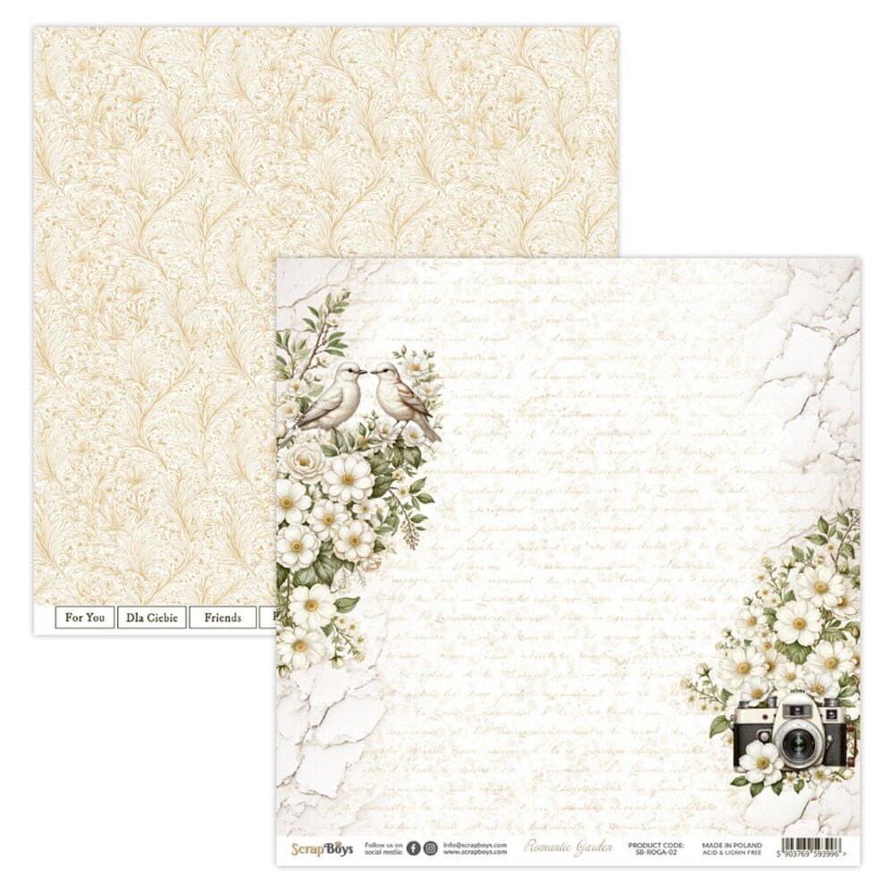 ScrapBoys Romantic Garden 12x12 Inch Paper Pad (SB-ROGA-08) ScrapBoys Romantic Garden 12x12 Inch Paper Pad (SB-ROGA-08)