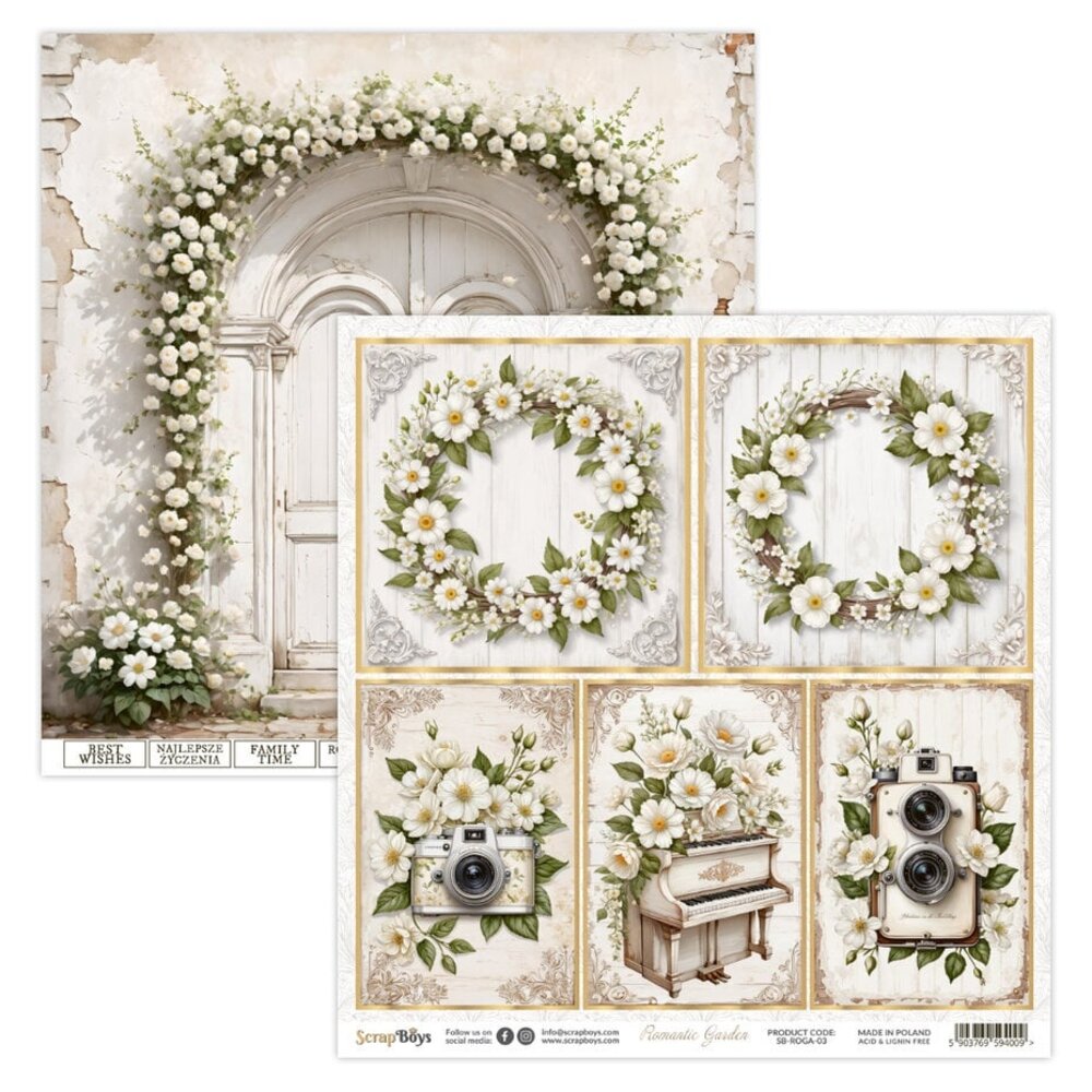 ScrapBoys Romantic Garden 12x12 Inch Paper Pad (SB-ROGA-08) ScrapBoys Romantic Garden 12x12 Inch Paper Pad (SB-ROGA-08)