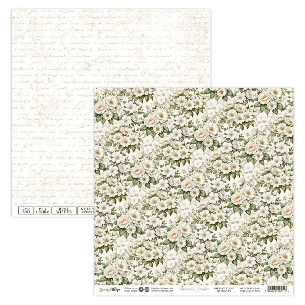 ScrapBoys Romantic Garden 12x12 Inch Paper Pad (SB-ROGA-08) ScrapBoys Romantic Garden 12x12 Inch Paper Pad (SB-ROGA-08)