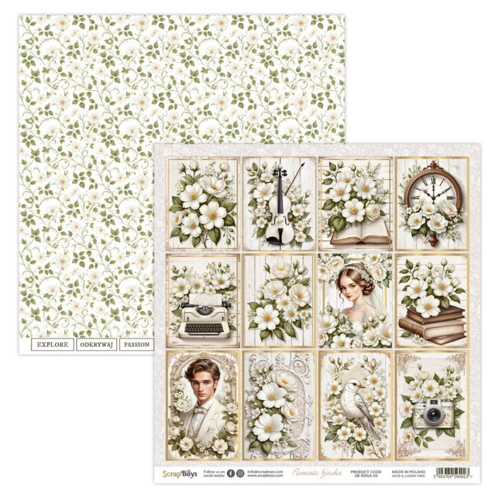 ScrapBoys Romantic Garden 12x12 Inch Paper Pad (SB-ROGA-08) ScrapBoys Romantic Garden 12x12 Inch Paper Pad (SB-ROGA-08)