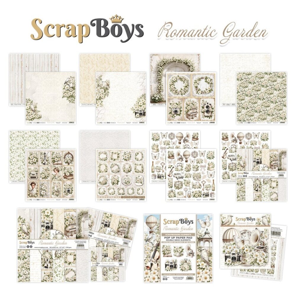 ScrapBoys Romantic Garden 8x8 Inch Paper Pad (SB-ROGA-10) ScrapBoys Romantic Garden 8x8 Inch Paper Pad (SB-ROGA-10)