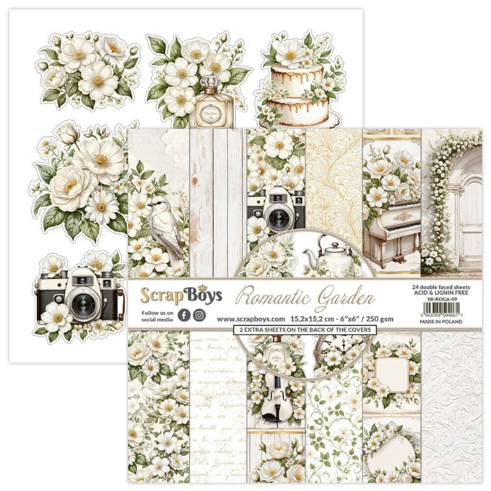 ScrapBoys Romantic Garden 6x6 Inch Paper Pad (SB-ROGA-09) ScrapBoys Romantic Garden 6x6 Inch Paper Pad (SB-ROGA-09)