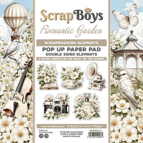 ScrapBoys Romantic Garden 6x6 Inch Pop Up Paper Pad (SB-ROGA-11) ScrapBoys Romantic Garden 6x6 Inch Pop Up Paper Pad (SB-ROGA-11)