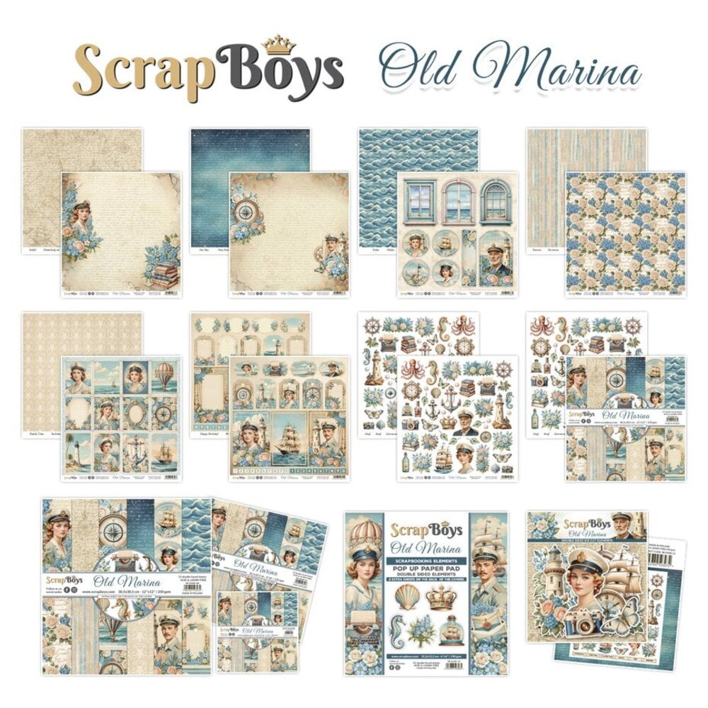 ScrapBoys Old Marina 8x8 Inch Paper Pad (SB-MARI-10)