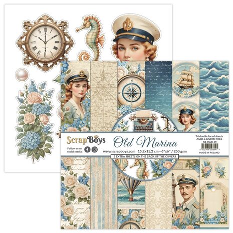 ScrapBoys Old Marina 6x6 Inch Paper Pad (SB-MARI-09)