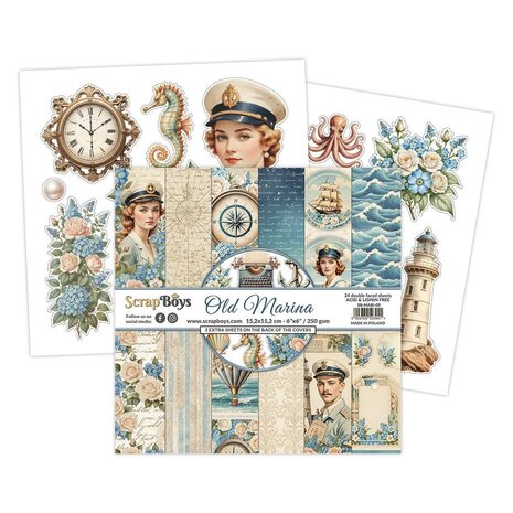 ScrapBoys Old Marina 6x6 Inch Paper Pad (SB-MARI-09)