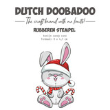 Dutch Doobadoo Rubber Stamp Konijn Candy Cane (497.004.017)