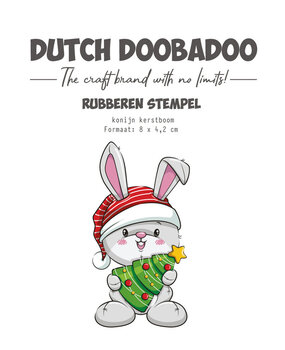 Dutch Doobadoo Rubber Stamp Konijn Kerstboom (497.004.018)