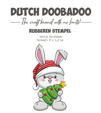 Dutch Doobadoo Rubber Stamp Konijn Kerstboom (497.004.018)