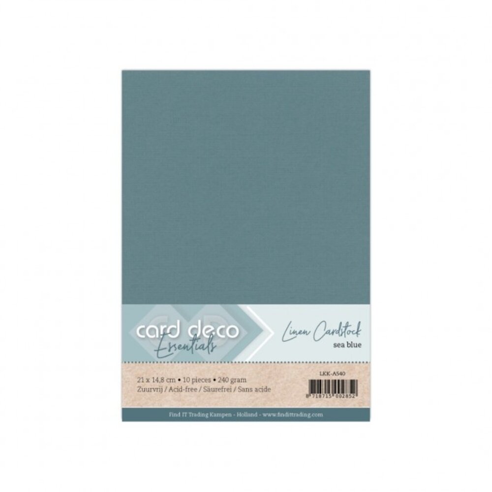 Card Deco Linen Cardstock Sea Blue 10 Vel A5 (LKK-A540) Card Deco Linen Cardstock Sea Blue 10 Vel A5 (LKK-A540)